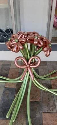 a bouquet of flowers made out of balloons