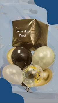 a group of balloons with the words feliz da papa