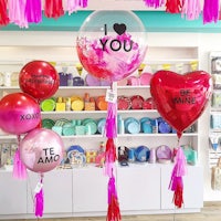 valentine's day balloons and tassels