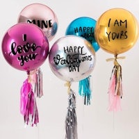 valentine's day balloons with tassels